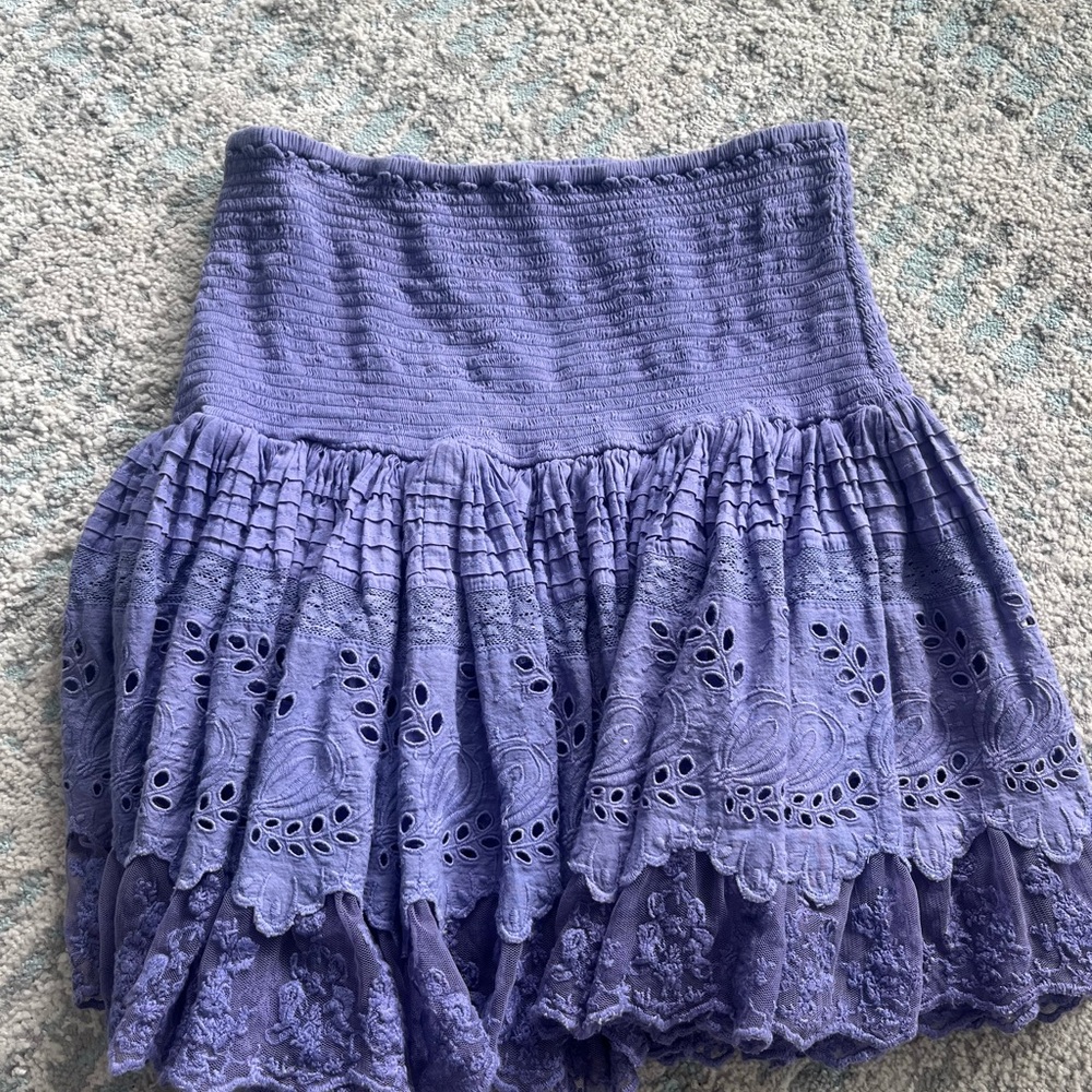 Place national purple mini ruffle skirt
